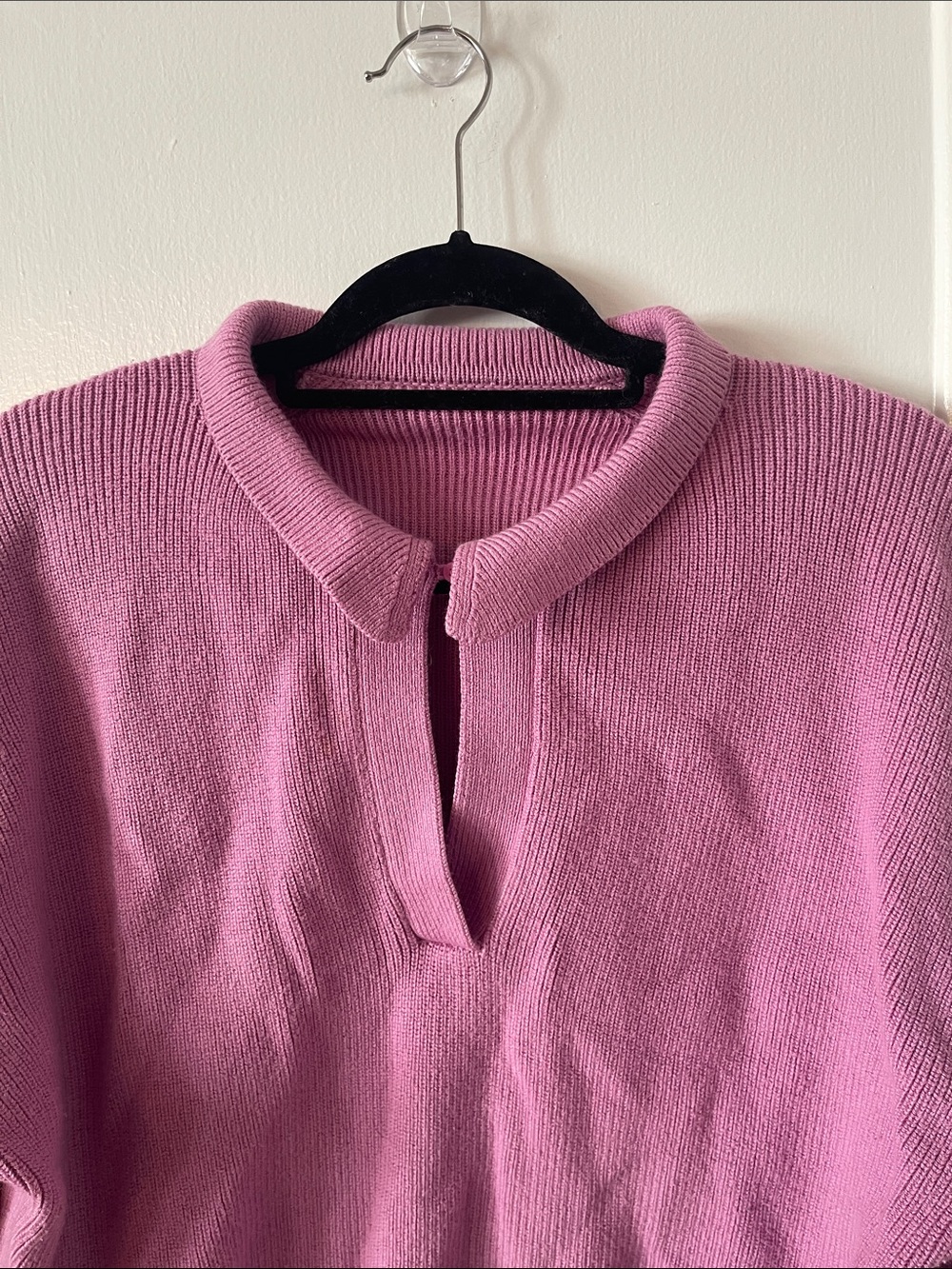 lululemon athletica Pink Collared Cropped Merino-Blend Sweater - Picture 6 of 9